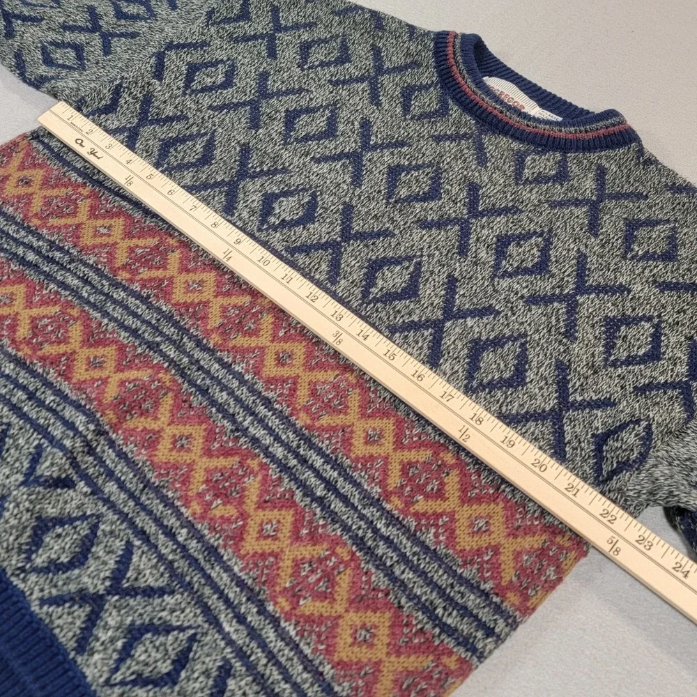 Vintage McGregor Knit Sweater Fair Isle Geometric Crewneck Grandpa Core Men's XL